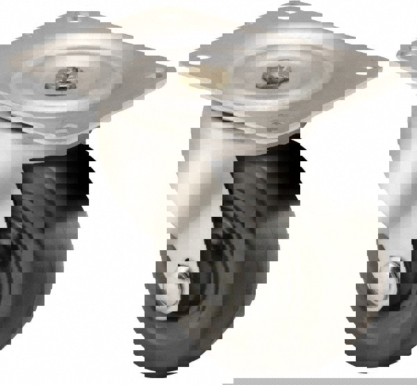 Swivel Top Plate Caster: Soft Rubber, 3