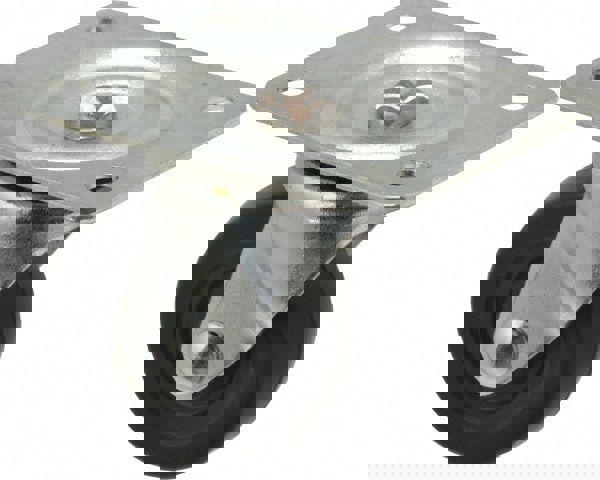 Swivel Top Plate Caster: Hard Rubber, 2-1/2