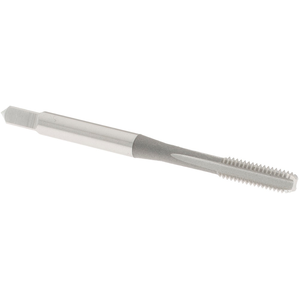 Straight Flute Tap: #8-36 UNF, 4 Flute, Bottoming Chamfer, 2B & 3B Class of Fit, High-Speed Steel, Bright/Uncoated Finish