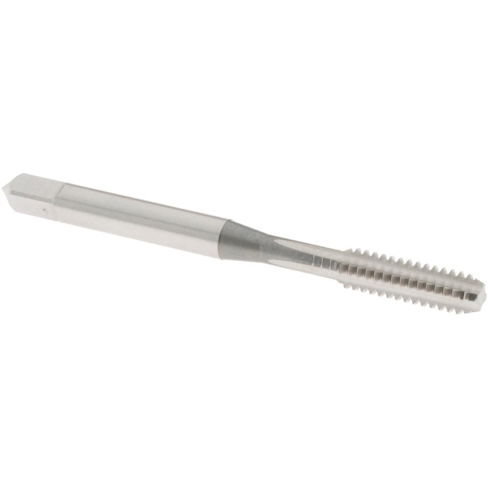 Straight Flute Tap: #10-24 UNC, 4 Flute, Bottoming Chamfer, High-Speed Steel, Bright/Uncoated Finish