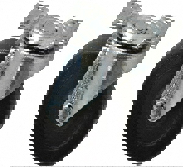 Swivel Top Plate Caster: Soft Rubber, 2-