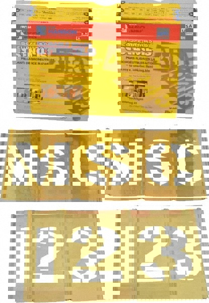 92 Piece, 3 Inch Character Size, Brass Stencil