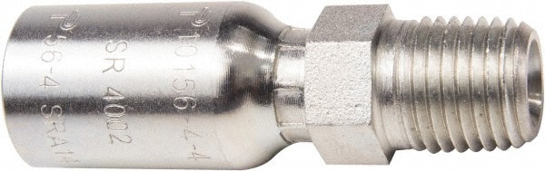 Hydraulic Hose Male Taper Pipe Rigid Straight Fitting: 6 mm, 3/8-18, 10,000 psi
