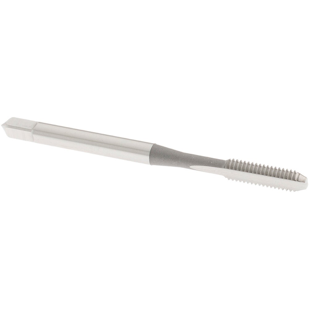 Straight Flute Tap: #6-40 UNF, 2 Flute, Bottoming Chamfer, 2B & 3B Class of Fit, High-Speed Steel, Bright/Uncoated Finish