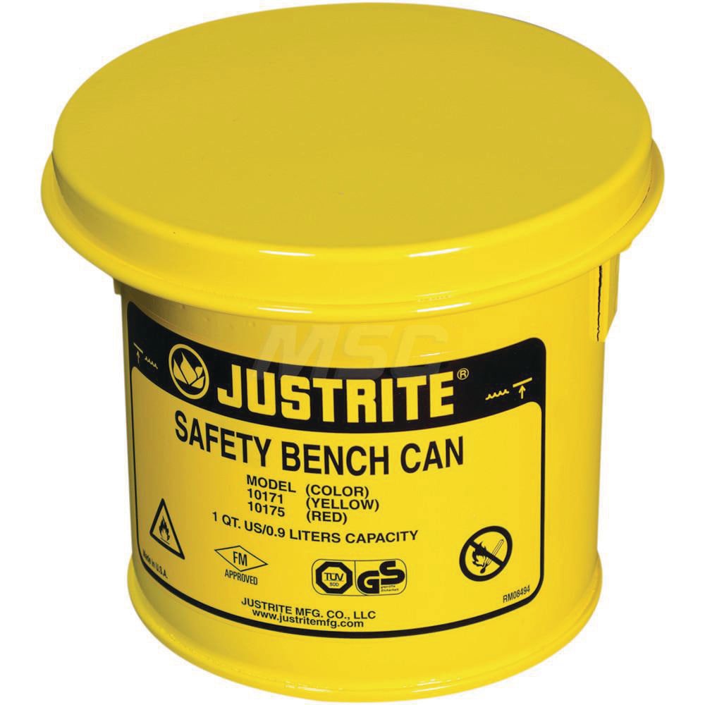 Safety Bench Cans & Dip/Wash Tanks; Capacity (Gal.): 0.250 ; Type: Bench Can ; Capacity: 1.000 ; Capacity (Qt.): 1.00 ; Can Material: Steel ; Color: Yellow; Yellow