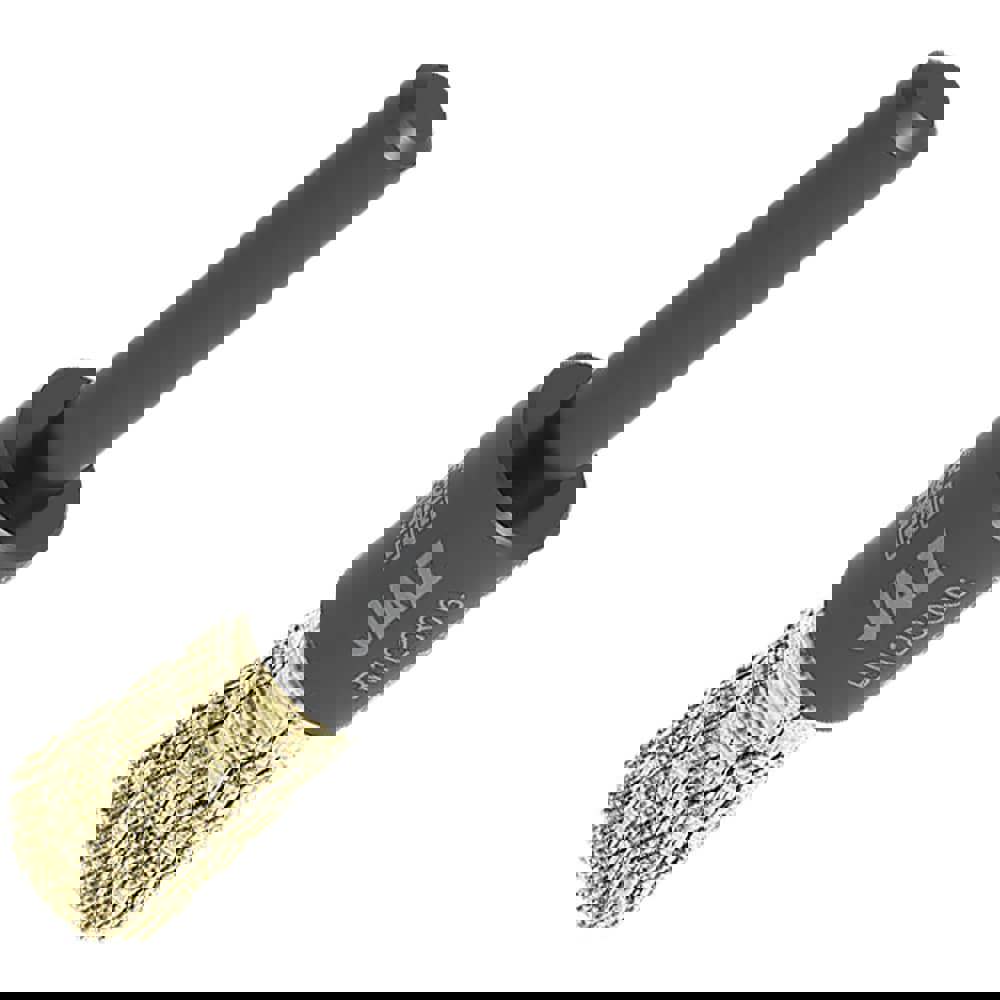 End Brushes; Brush Diameter (Decimal Inch): 1/2 ; Filament/Wire Diameter (Decimal Inch): 0.0120 ; Fill Material: Brass ; Wire Type: Crimped ; Trim Length (Inch): 1-3/16 ; Shank Diameter (Inch): 1/4