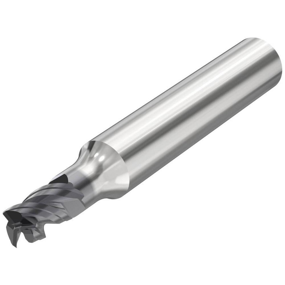 Corner Radius & Corner Chamfer End Mills; Mill Diameter (mm): 4.00 ; Number Of Flutes: 3 ; Length of Cut (mm): 6.00 ; Single Or Double End: Single ; End Mill Material: Solid Carbide ; Chipbreaker: No