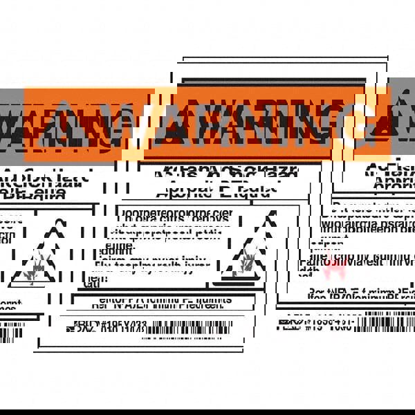 Label Maker Label: Black & Orange on White, Polyester, 5 per Roll
