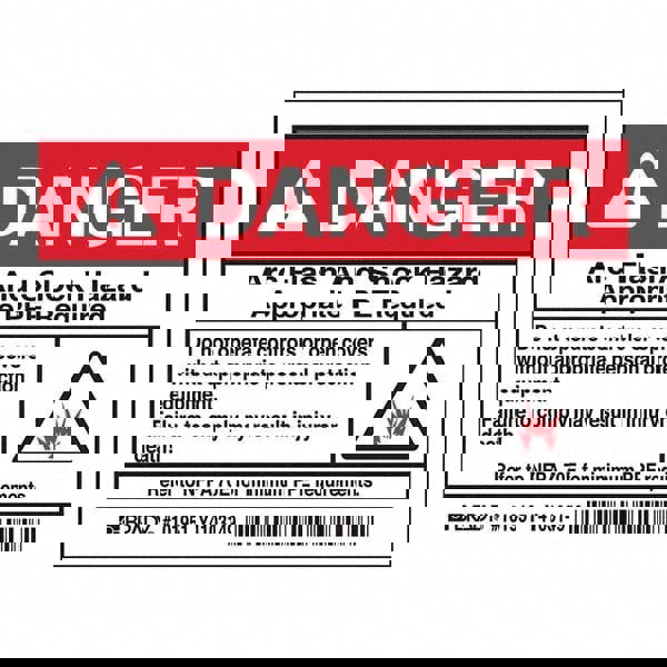 Label Maker Label: Black & Red on White, Polyester, 5 per Roll