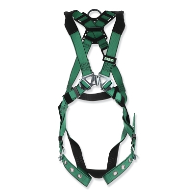 Fall Protection Harnesses: 400 Lb, Vest Style, Size Standard, Polyester, Back
