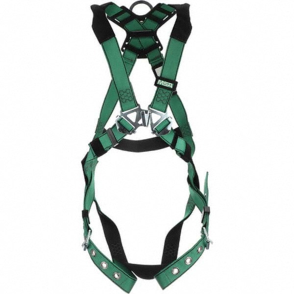 Fall Protection Harnesses: 400 Lb, Vest Style, Size X-Large, Polyester, Back