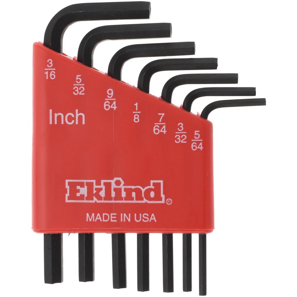 Hex Key Sets; Tool Type: Hex L-Key ; Handle Type: L-Handle ; Hex Size Range (Inch): 5/64 - 3/16 ; Container Type: Caddy ; Material: Alloy Steel ; Overall Length (Inch): 2-15/16