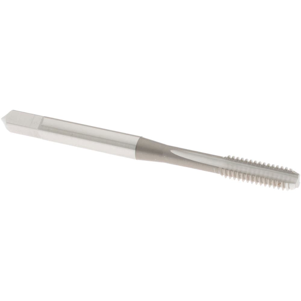 Straight Flute Tap: #8-32 UNC, 3 Flute, Bottoming Chamfer, High-Speed Steel, Bright/Uncoated Finish