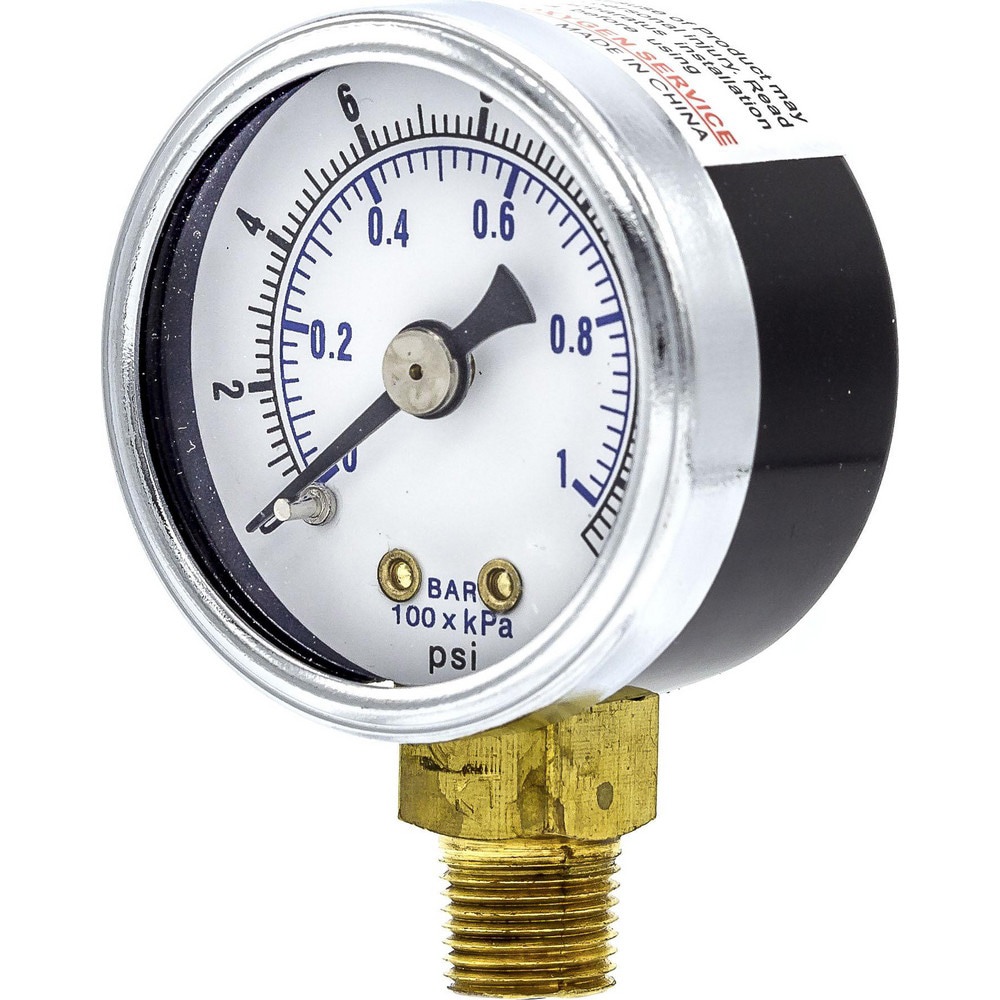 Pressure Gauges; Gauge Type: Utility Gauge ; Scale Type: Dual ; Accuracy (%): 3-2-3% ; Dial Type: Analog ; Thread Type: NPT ; Bourdon Tube Material: Bronze