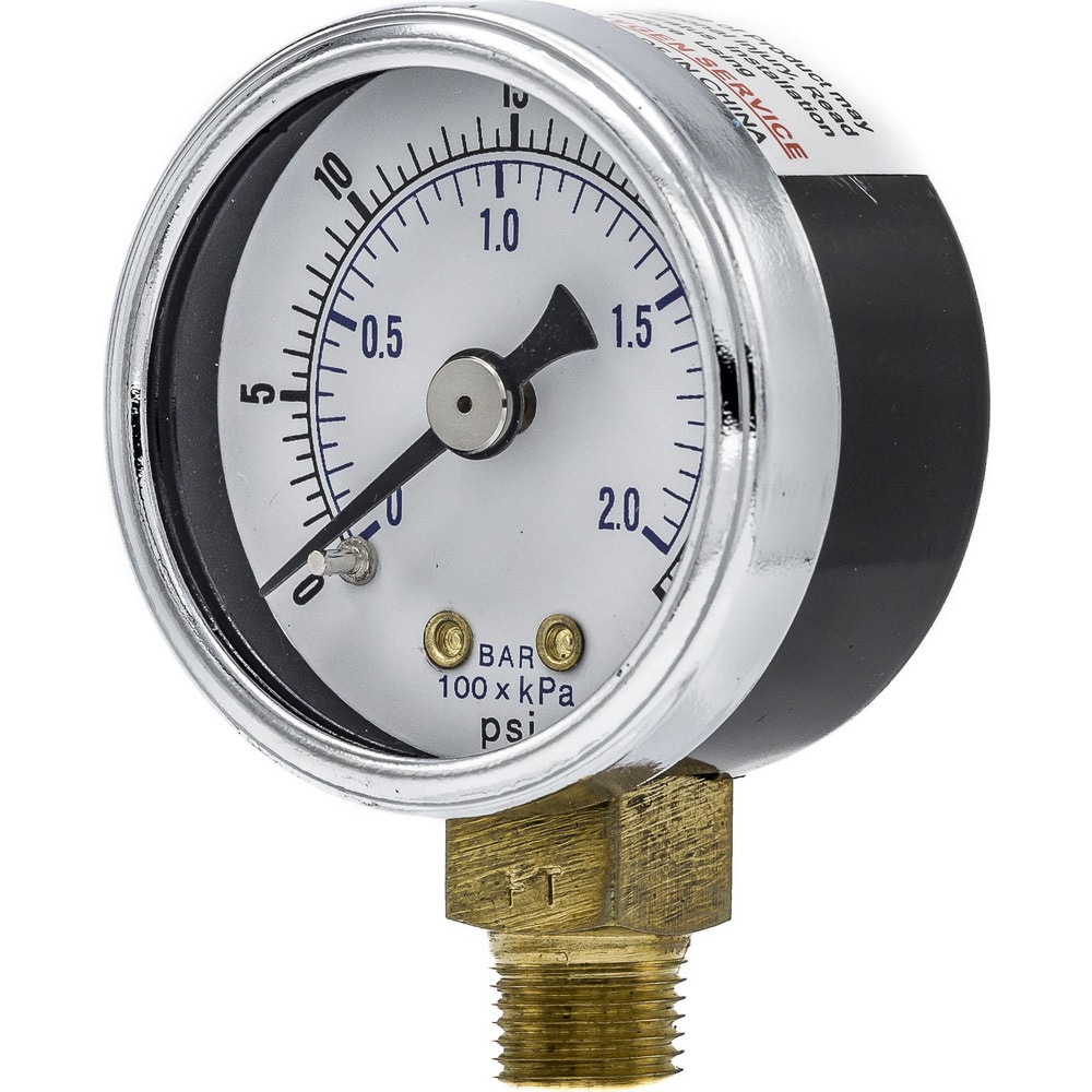 Pressure Gauges; Gauge Type: Utility Gauge ; Scale Type: Dual ; Accuracy (%): 3-2-3% ; Dial Type: Analog ; Thread Type: NPT ; Bourdon Tube Material: Bronze