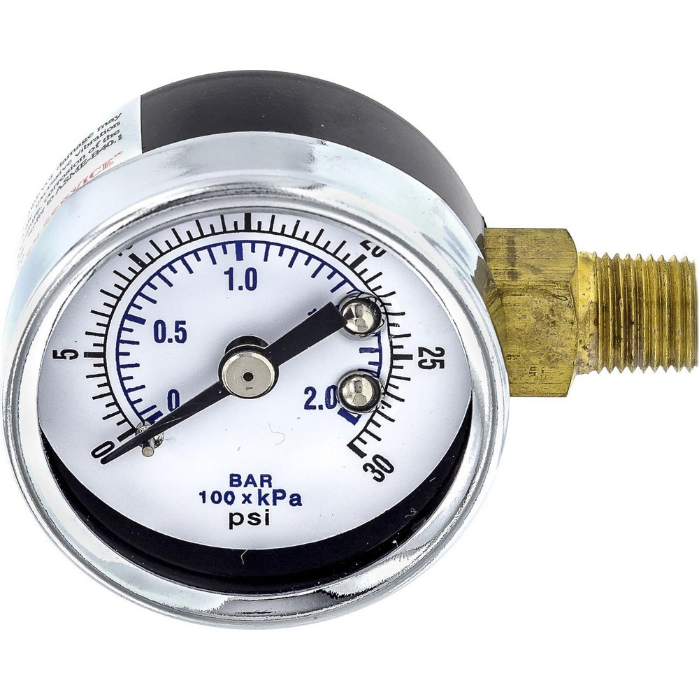 Pressure Gauges; Gauge Type: Utility Gauge ; Scale Type: Dual ; Accuracy (%): 3-2-3% ; Dial Type: Analog ; Thread Type: NPT ; Bourdon Tube Material: Bronze