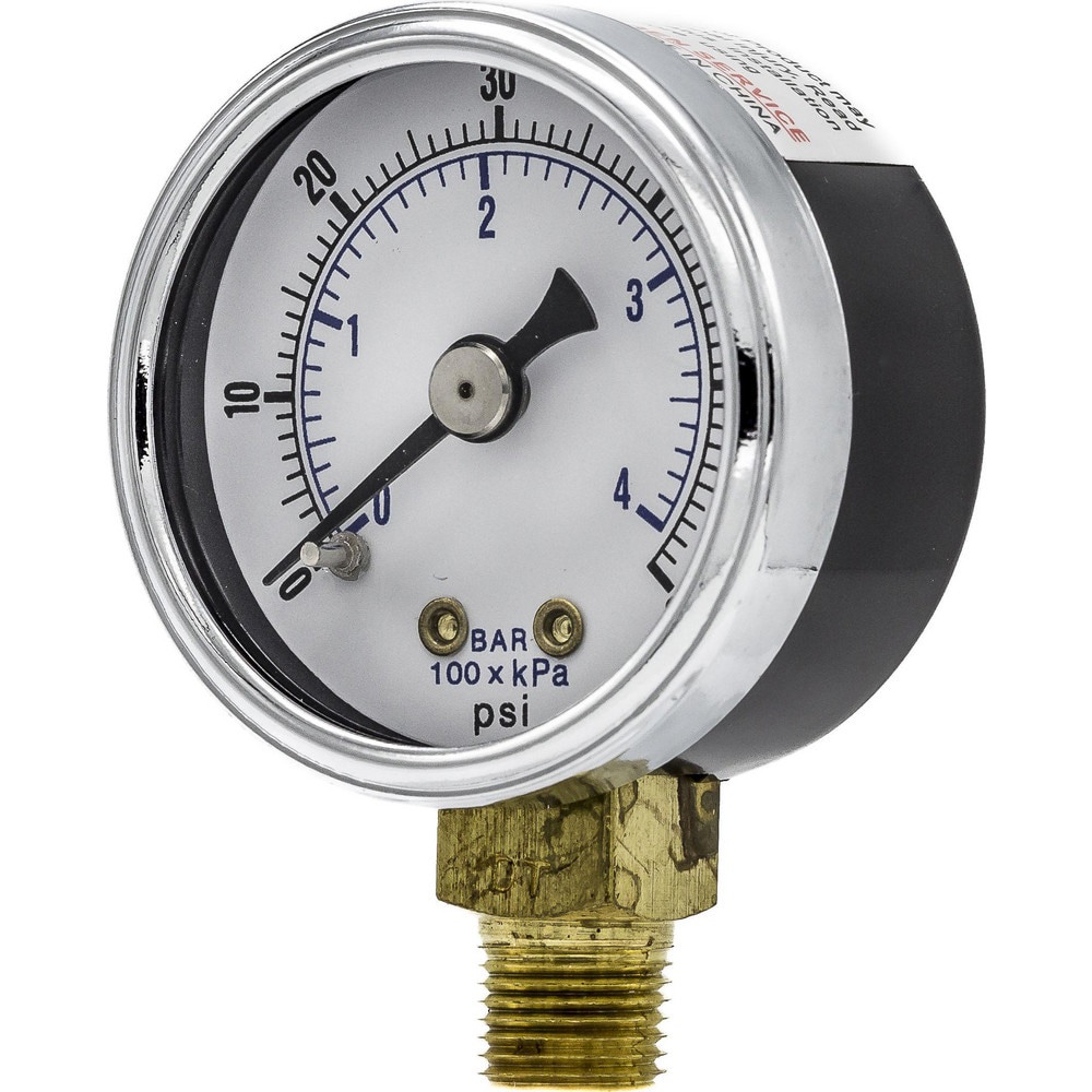Pressure Gauges; Gauge Type: Utility Gauge ; Scale Type: Dual ; Accuracy (%): 3-2-3% ; Dial Type: Analog ; Thread Type: NPT ; Bourdon Tube Material: Bronze