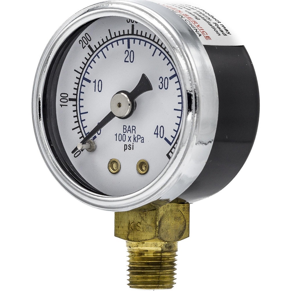 Pressure Gauges; Gauge Type: Utility Gauge ; Scale Type: Dual ; Accuracy (%): 3-2-3% ; Dial Type: Analog ; Thread Type: NPT ; Bourdon Tube Material: Bronze