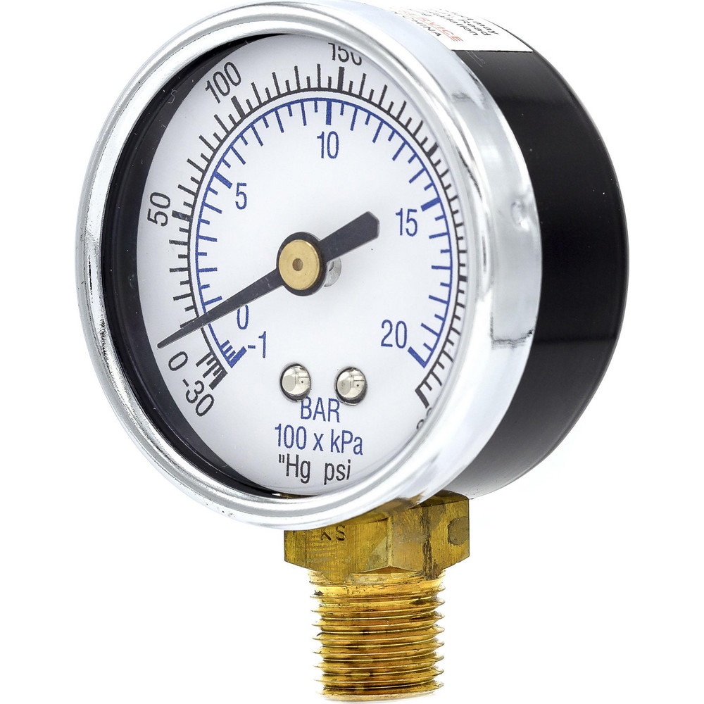 Pressure Gauges; Gauge Type: Utility Gauge ; Scale Type: Dual ; Accuracy (%): 3-2-3% ; Dial Type: Analog ; Thread Type: 1/4