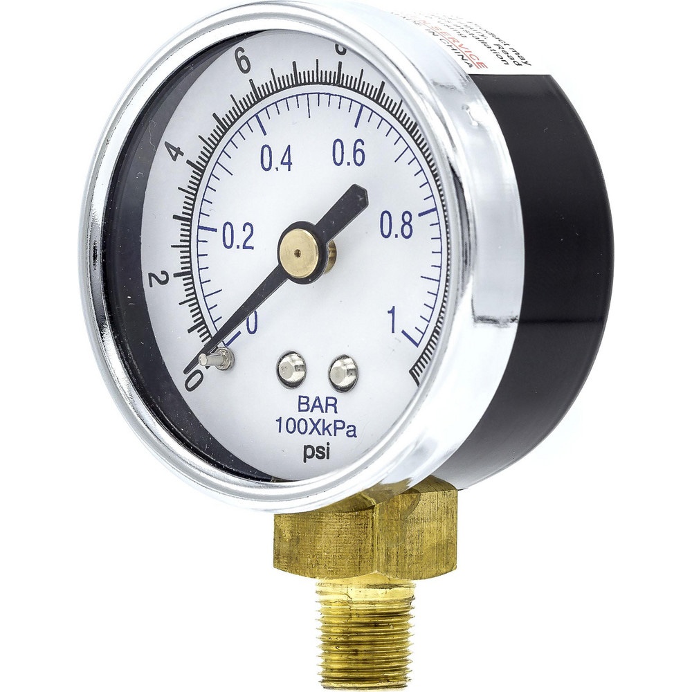 Pressure Gauges; Gauge Type: Utility Gauge ; Scale Type: Dual ; Accuracy (%): 3-2-3% ; Dial Type: Analog ; Thread Type: NPT ; Bourdon Tube Material: Bronze