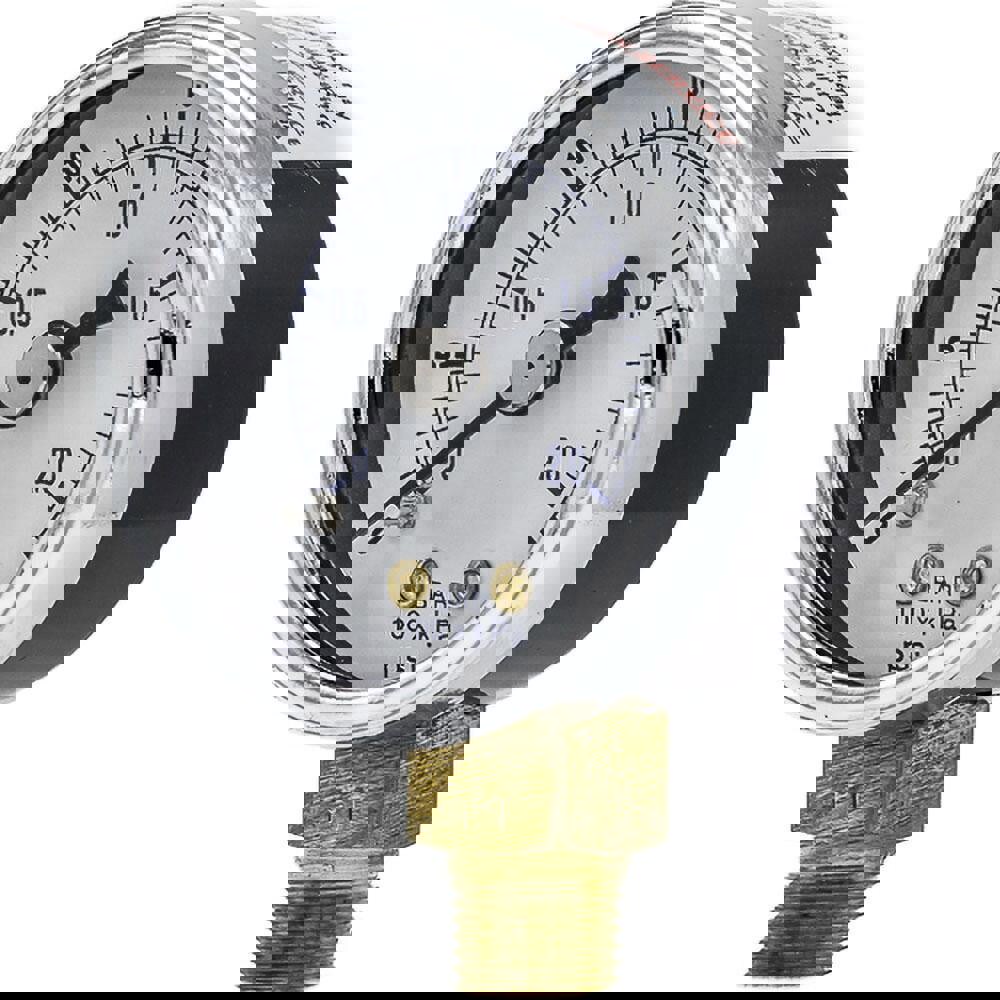 Pressure Gauges; Gauge Type: Utility Gauge ; Scale Type: Dual ; Accuracy (%): 3-2-3% ; Dial Type: Analog ; Thread Type: NPT ; Bourdon Tube Material: Bronze