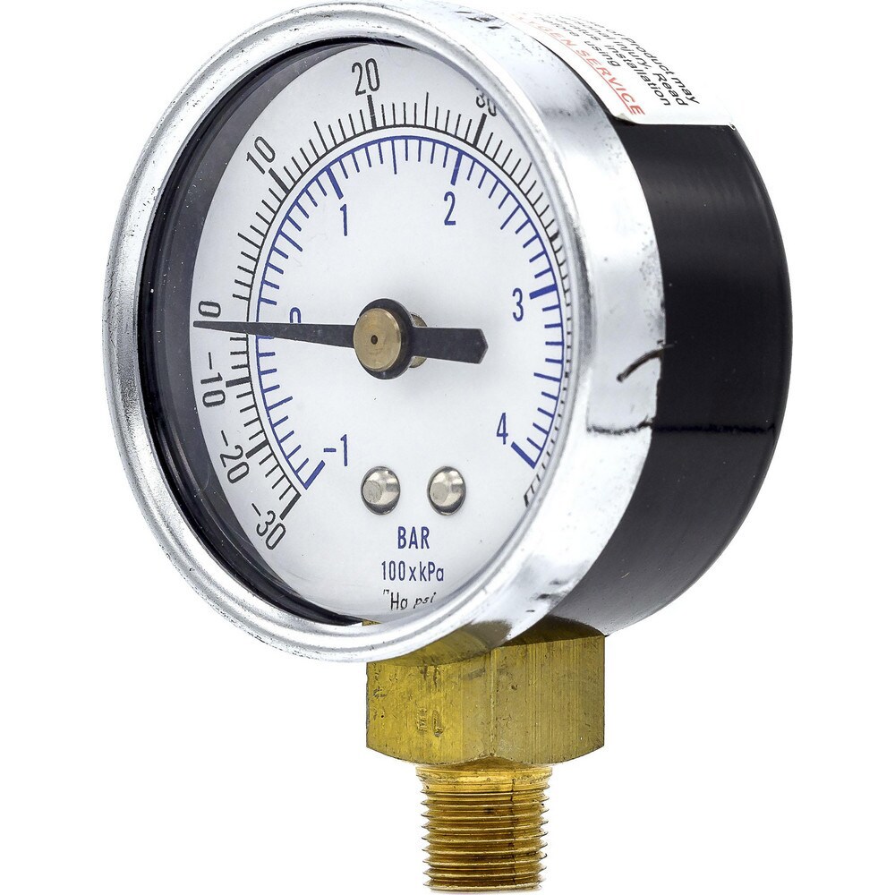 Pressure Gauges; Gauge Type: Utility Gauge ; Scale Type: Dual ; Accuracy (%): 3-2-3% ; Dial Type: Analog ; Thread Type: NPT ; Bourdon Tube Material: Bronze