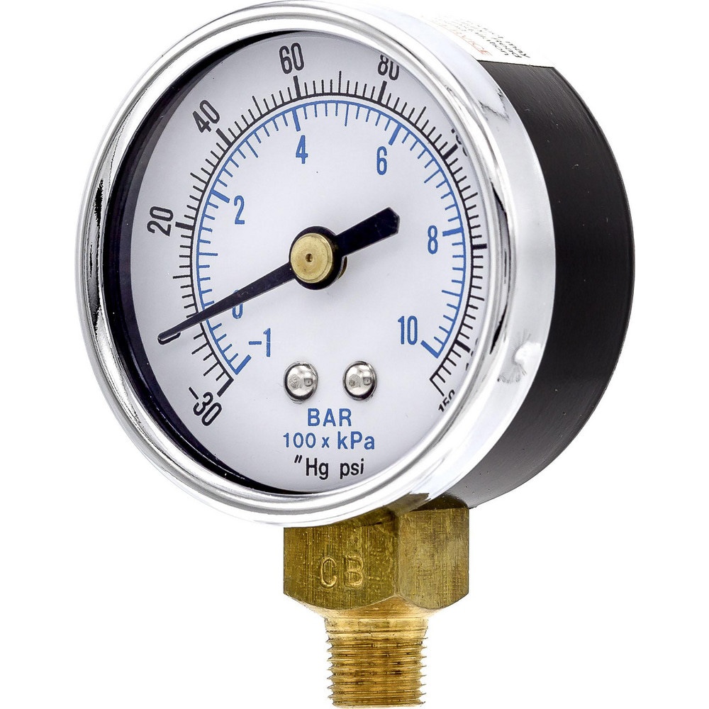 Pressure Gauges; Gauge Type: Utility Gauge ; Scale Type: Dual ; Accuracy (%): 3-2-3% ; Dial Type: Analog ; Thread Type: NPT ; Bourdon Tube Material: Bronze