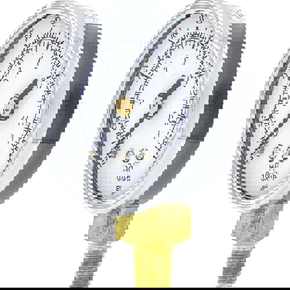 Pressure Gauges; Gauge Type: Utility Gauge ; Scale Type: Dual ; Accuracy (%): 3-2-3% ; Dial Type: Analog ; Thread Type: NPT ; Bourdon Tube Material: Bronze