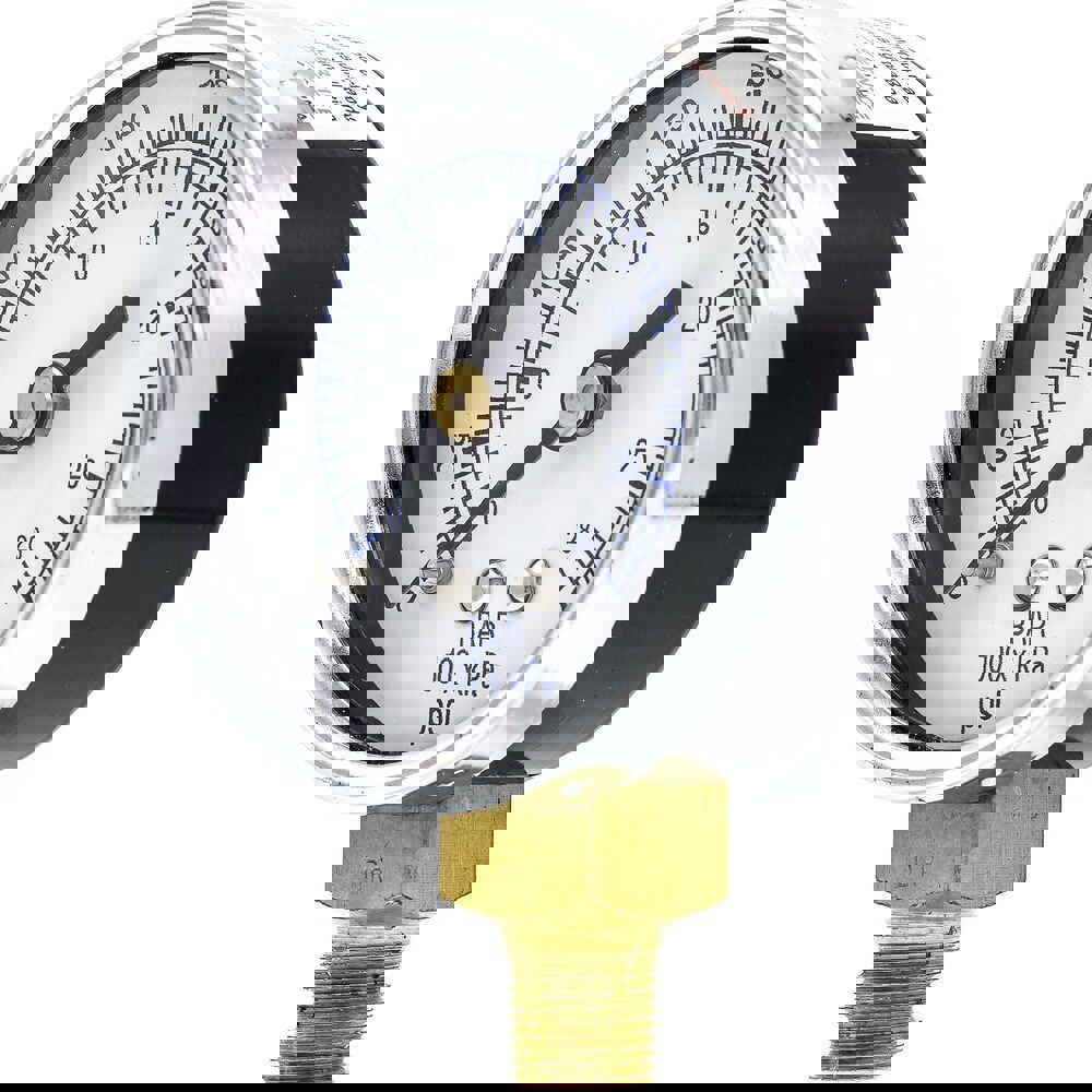 Pressure Gauges; Gauge Type: Utility Gauge ; Scale Type: Dual ; Accuracy (%): 3-2-3% ; Dial Type: Analog ; Thread Type: NPT ; Bourdon Tube Material: Bronze
