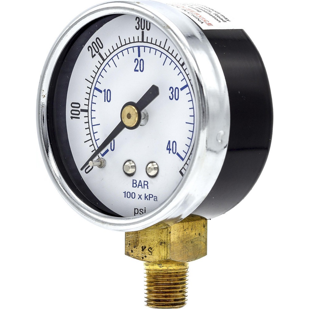 Pressure Gauges; Gauge Type: Utility Gauge ; Scale Type: Dual ; Accuracy (%): 3-2-3% ; Dial Type: Analog ; Thread Type: NPT ; Bourdon Tube Material: Bronze