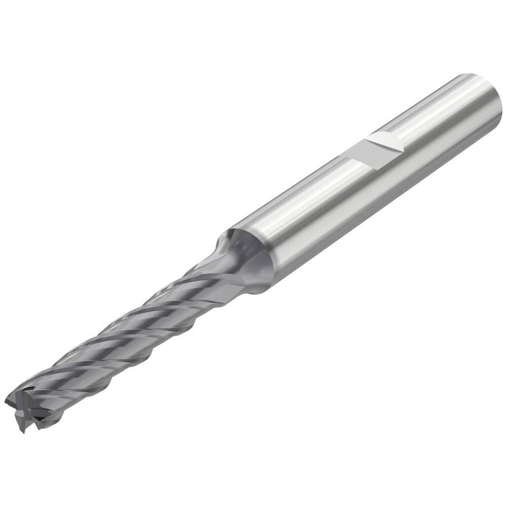 Corner Chamfer End Mill: 3.00 mm Dia, 15.00 mm LOC, 4 Flute, 0.03 mm Chamfer Width, Solid Carbide