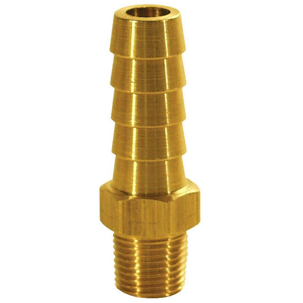 Barbed Hose Fittings; Fitting Type: Hose Barb Insert ; Material: Brass ; Thread Standard: NPTF ; Thread Size: 1/8 ; End Connection: Hose Barb x Male NPT ; Hose Inside Diameter (Inch): 1/4