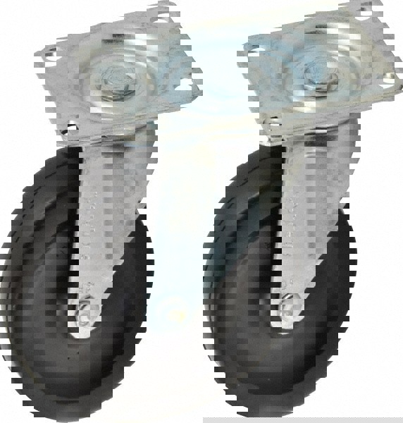 Swivel Top Plate Caster: Soft Rubber, 4