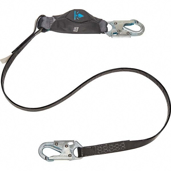 Lanyards & Lifelines; Load Capacity: 310lb ; Type: Lanyard ; Anchorage End Connection: Snap Hook ; Harness Connection: Locking Snap Hook ; For Arc Flash Work: No ; Material: Urethane Coated Polyester