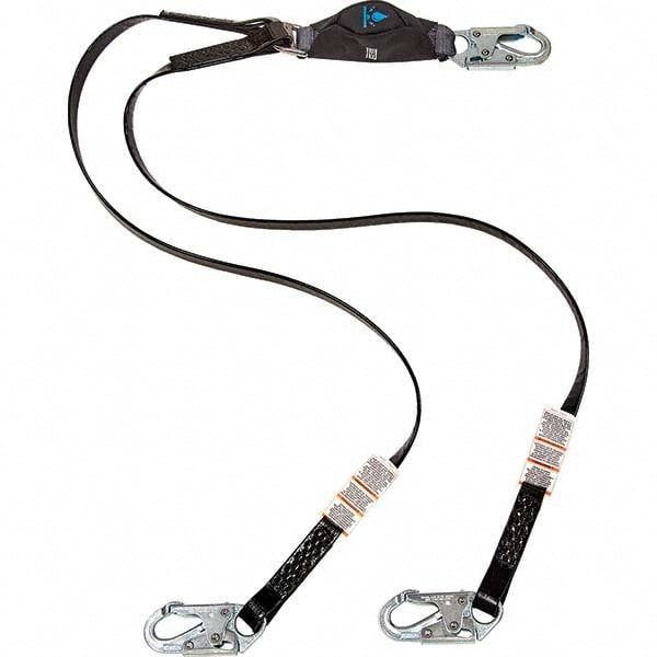 Lanyards & Lifelines; Load Capacity: 310lb ; Type: Lanyard ; Anchorage End Connection: Snap Hook ; Harness Connection: Locking Snap Hook ; For Arc Flash Work: No ; Material: Urethane Coated Polyester
