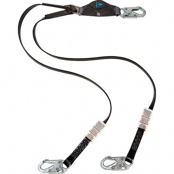 Lanyards & Lifelines; Load Capacity: 310lb ; Type: Lanyard ; Anchorage End Connection: Snap Hook ; Harness Connection: Locking Snap Hook ; For Arc Flash Work: No ; Material: Urethane Coated Polyester