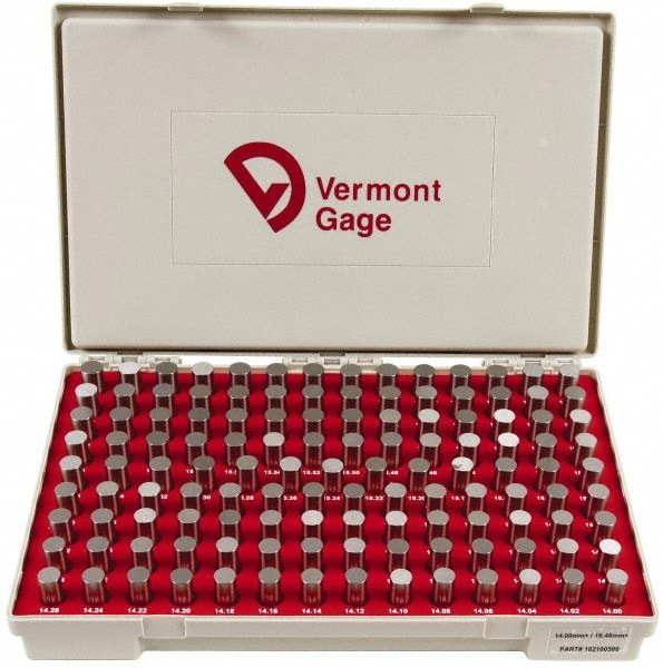 Class ZZ Plug Gage Set: 14 to 16.48 mm Range, 125 Pc