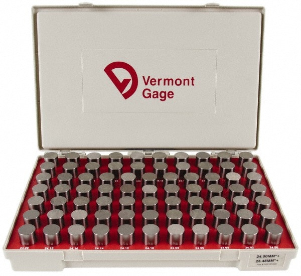 Class ZZ Plug Gage Set: 24 to 25.48 mm Range, 75 Pc