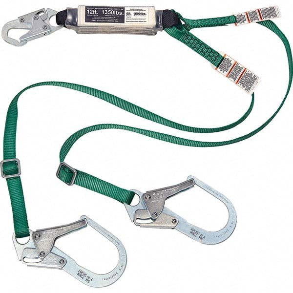 Lanyards & Lifelines; Load Capacity: 310lb ; Type: Lanyard ; Anchorage End Connection: Snap Hook ; Harness Connection: Locking Snap Hook ; For Arc Flash Work: No ; Material: Polyester