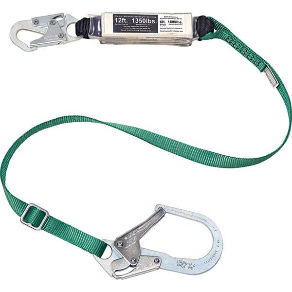 Lanyards & Lifelines; Load Capacity: 310lb ; Type: Lanyard ; Harness Connection: Locking Snap Hook ; For Arc Flash Work: No ; Material: Steel ; Width (Inch): 3/8