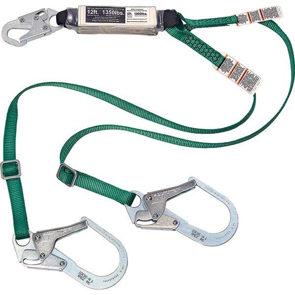 Lanyards & Lifelines; Load Capacity: 310lb ; Type: Lanyard ; Harness Connection: Locking Snap Hook ; For Arc Flash Work: No ; Material: Steel ; Width (Inch): 3/8