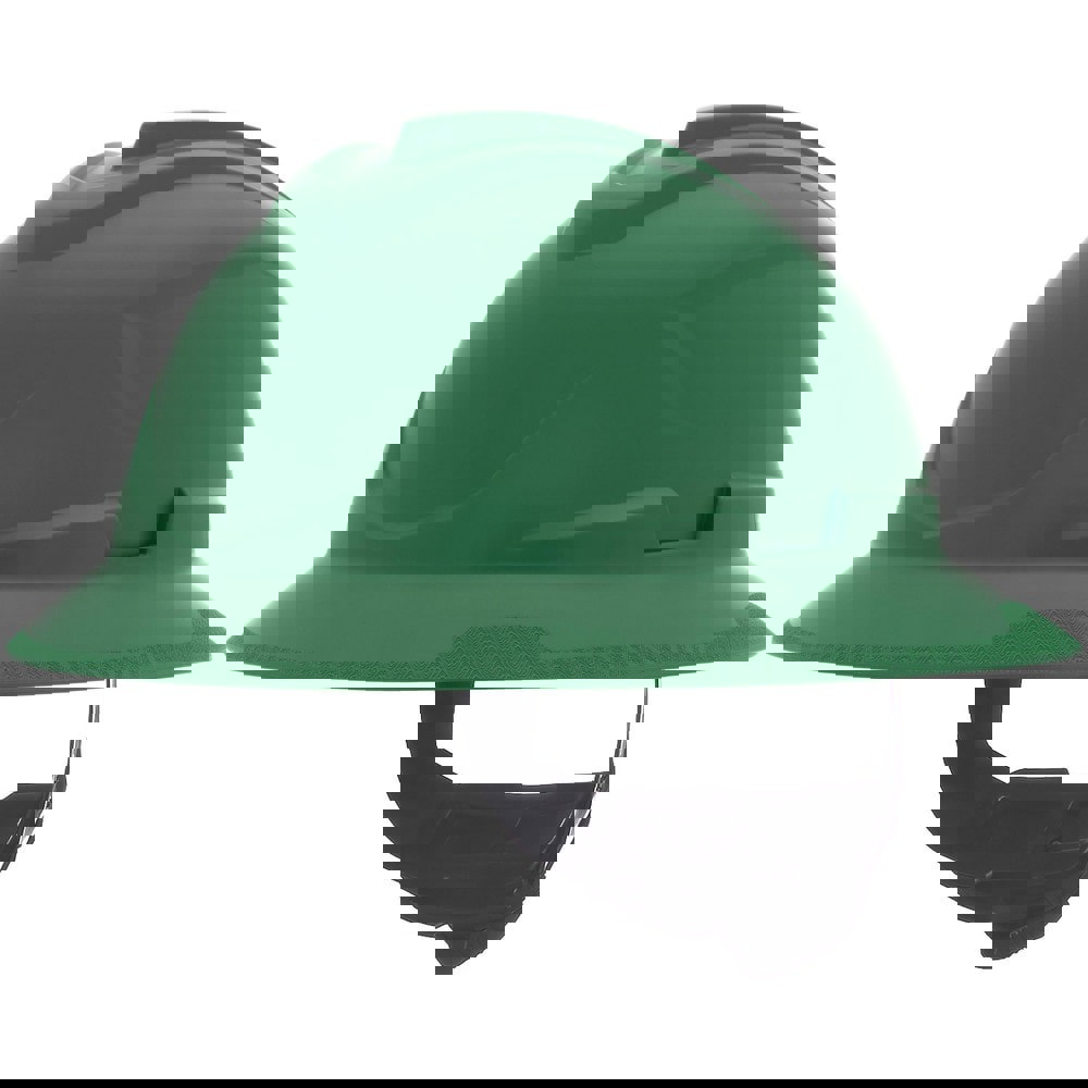 Hard Hats; Hard Hat Style: Full Brim ; Color: Green ; Adjustment Type: Ratchet ; Application: Construction; Energy Company; Heat Protection; Manufacturing; Mining; Oil and Gas; Utilities ; Material: Polyethylene ; ANSI Type: ANSI Z89.1 2014