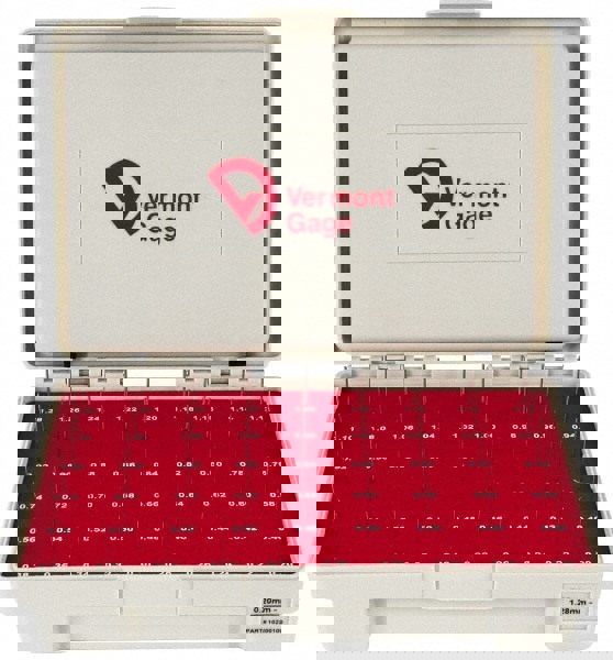 Class ZZ Plug Gage Set: 0.2 to 1.28 mm Range, 55 Pc