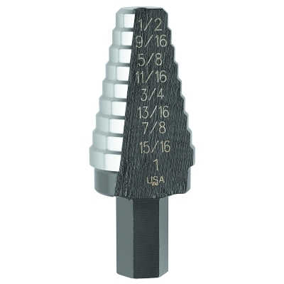 Step Drill Bit: 9/16 to 1