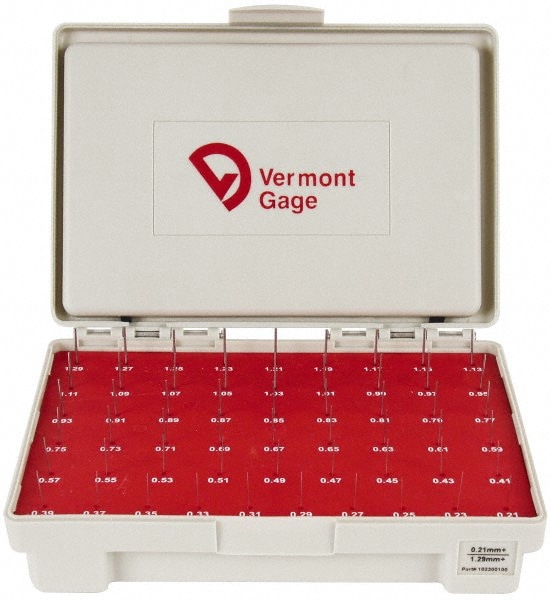 Class ZZ Plug Gage Set: 0.21 to 1.29 mm Range, 55 Pc