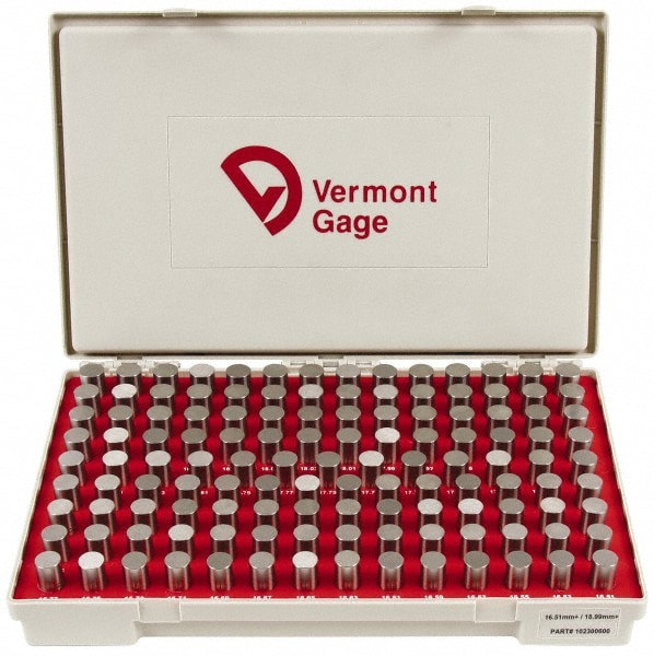 Class ZZ Plug Gage Set: 16.51 to 18.99 mm Range, 125 Pc