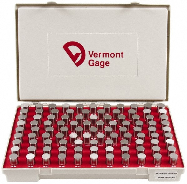 Class ZZ Plug Gage Set: 19.01 to 20.99 mm Range, 100 Pc
