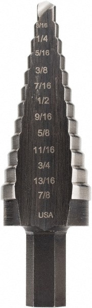 Step Drill Bit: 3/16 to 7/8