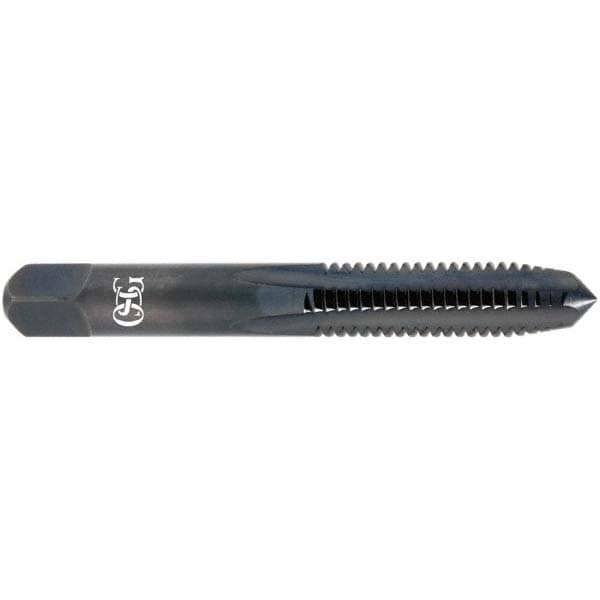 Straight Flute Tap: #6-32 UNC, 3 Flute, Plug Chamfer, High-Speed Steel, TiN Finish