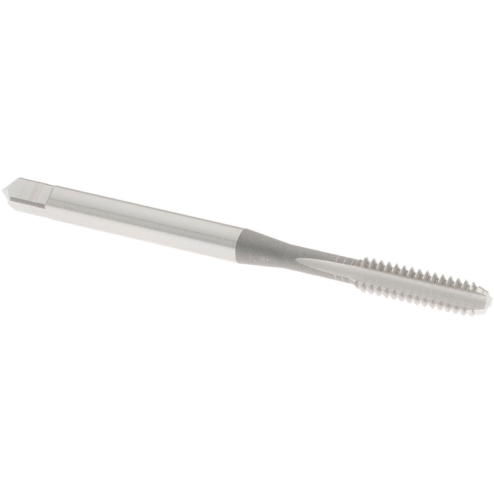 Straight Flute Tap: #6-32 UNC, 3 Flute, Bottoming Chamfer, 2B Class of Fit, High-Speed Steel, Bright/Uncoated Finish